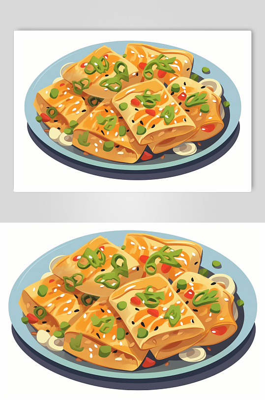 AI数字艺术美味的烤冷面插画-众图网