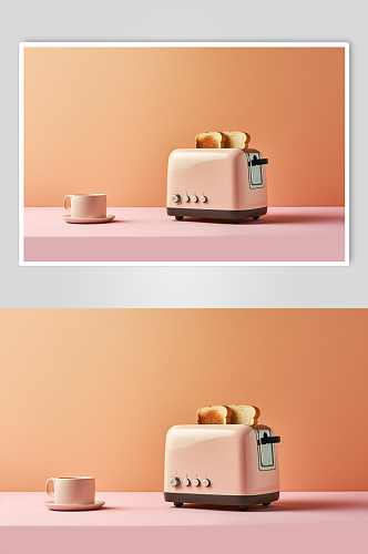 AI数字艺术高清烤面包机家用电器摄影图片