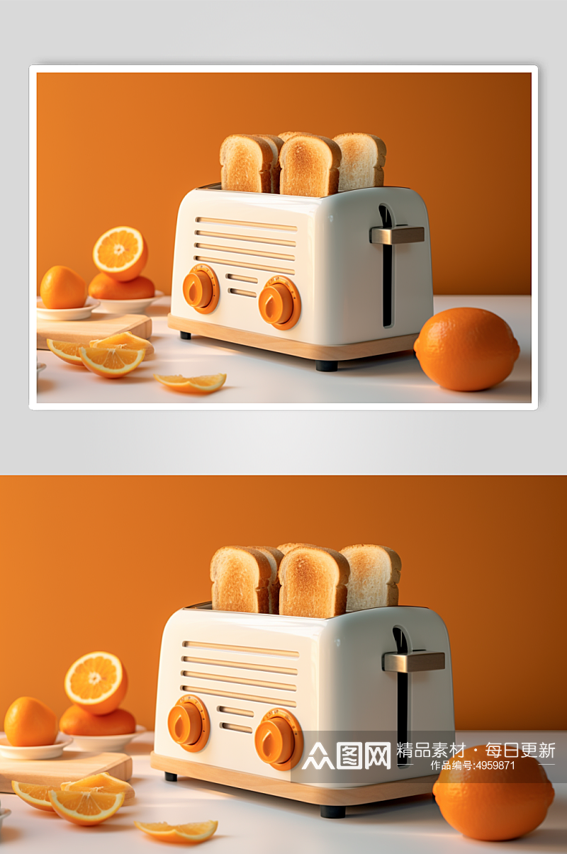 AI数字艺术高清烤面包机家用电器摄影图片素材