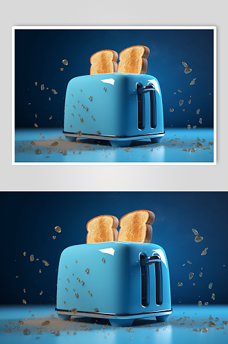 AI数字艺术高清烤面包机家用电器摄影图片