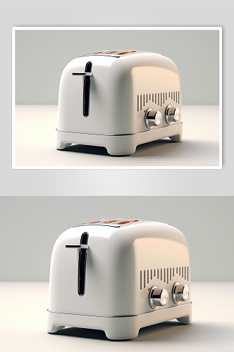 AI数字艺术极简烤面包机家用电器摄影图片