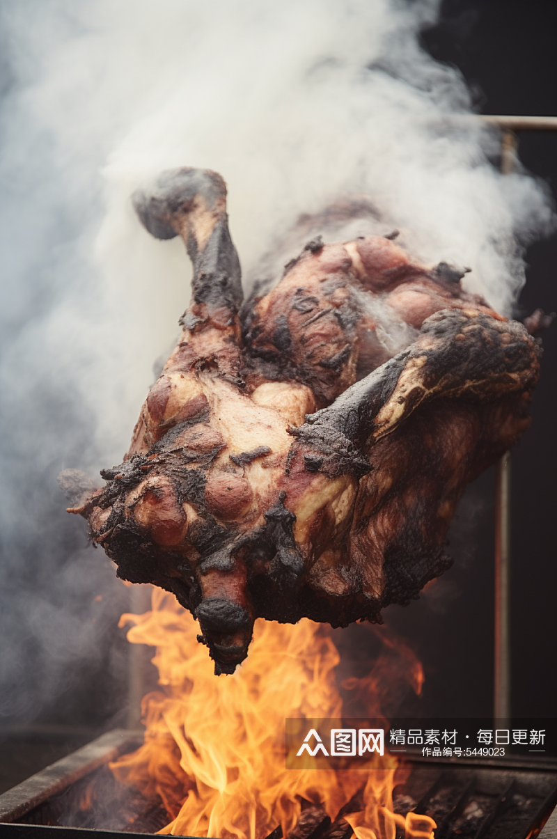 AI数字艺术烤全羊美食摄影图素材