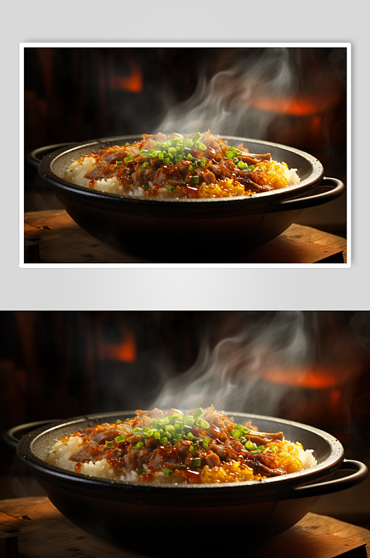 AI数字艺术烤肉拌饭美食摄影图