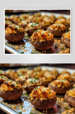 AI数字艺术简约烤香菇烧烤美食摄影图片