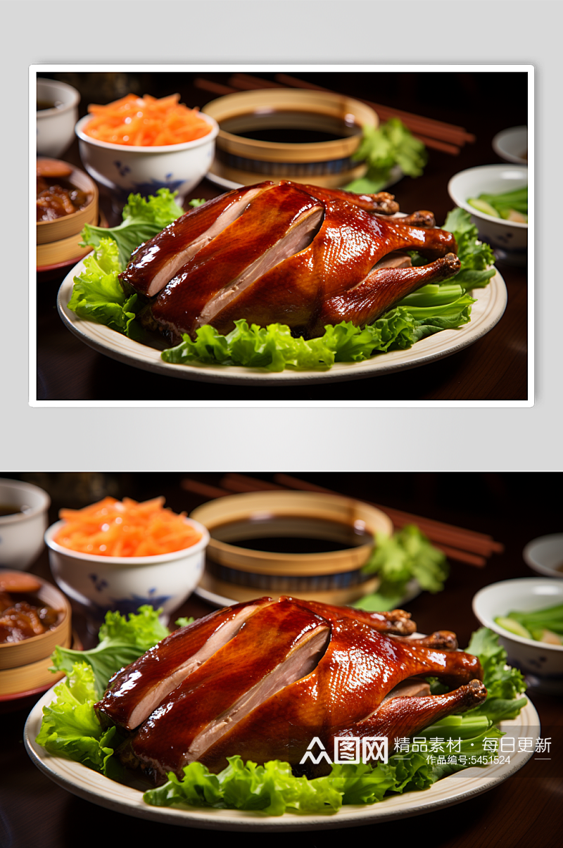 AI数字艺术美味北京烤鸭鸭子美食摄影图素材