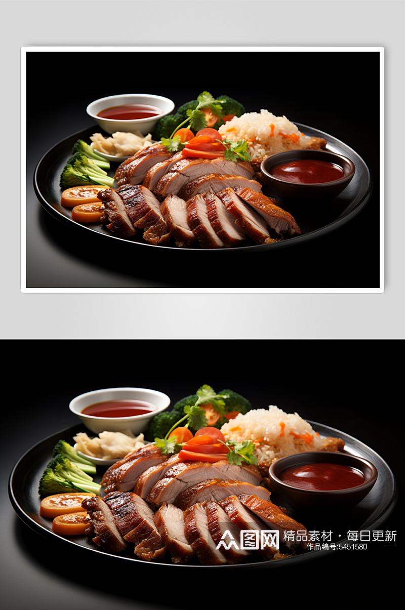 AI数字艺术美味北京烤鸭鸭子美食摄影图素材