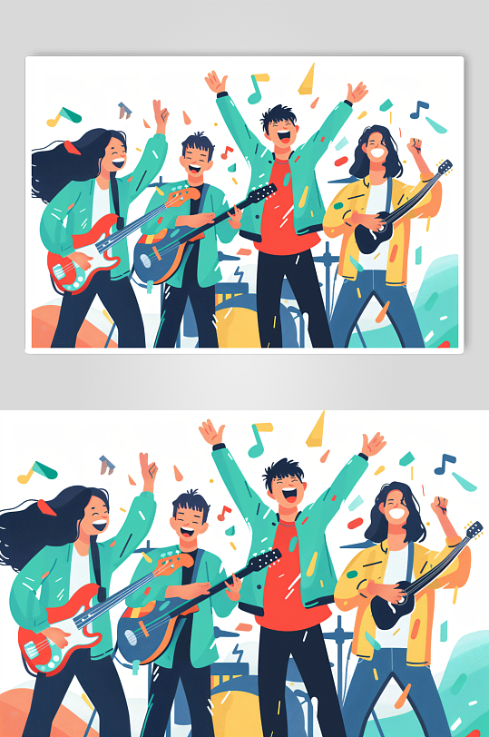 AI数字艺术五四青年节卡通年轻人插画-众图网