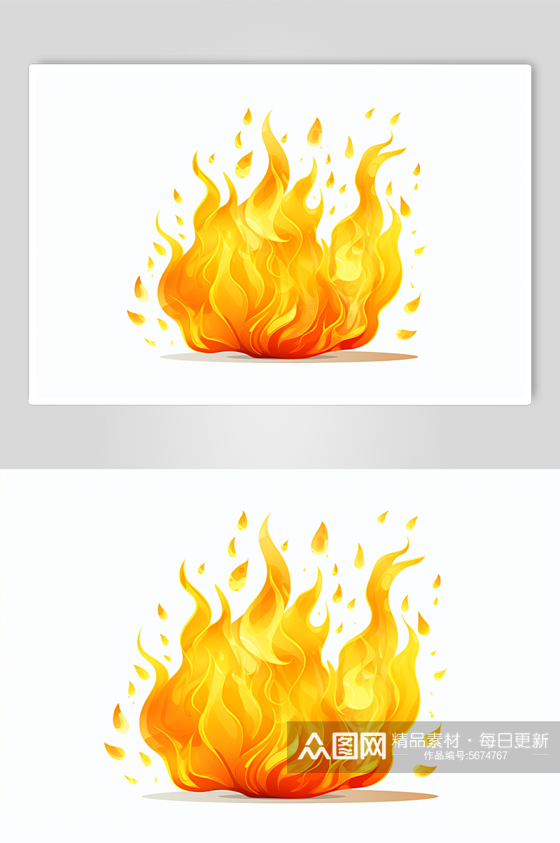 AI数字艺术卡通火焰火花火苗火元素素材
