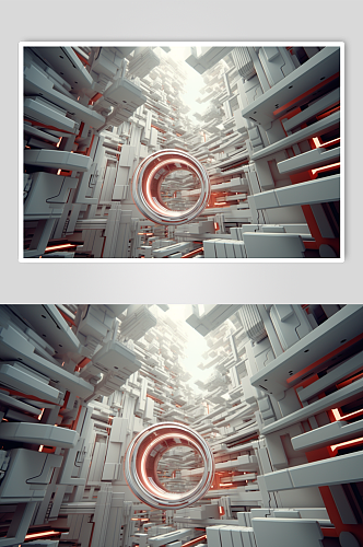 AI数字艺术C4D科幻科技空间背景图