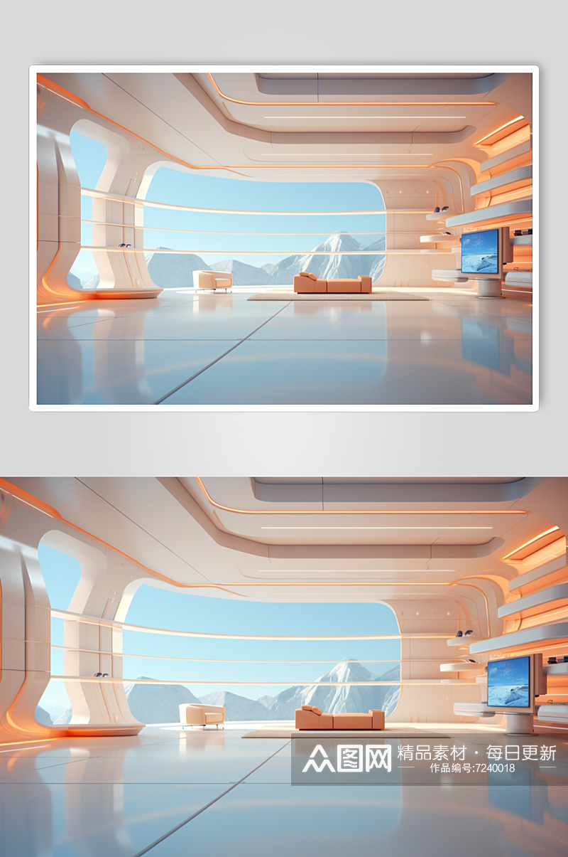 AI数字艺术C4D科幻科技空间背景图素材