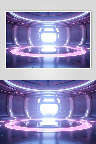 AI数字艺术C4D科幻科技空间背景图