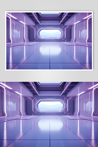 AI数字艺术C4D科幻科技空间背景图