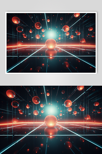 AI数字艺术C4D科幻科技空间背景图