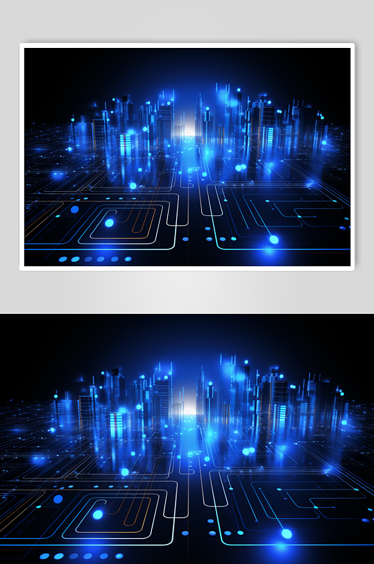 AI数字艺术科技互联网数据芯片背景图