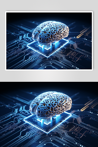 AI数字艺术大脑数据科技元素模型