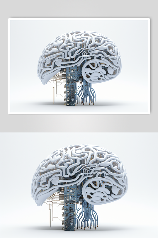 AI数字艺术大脑数据科技元素模型