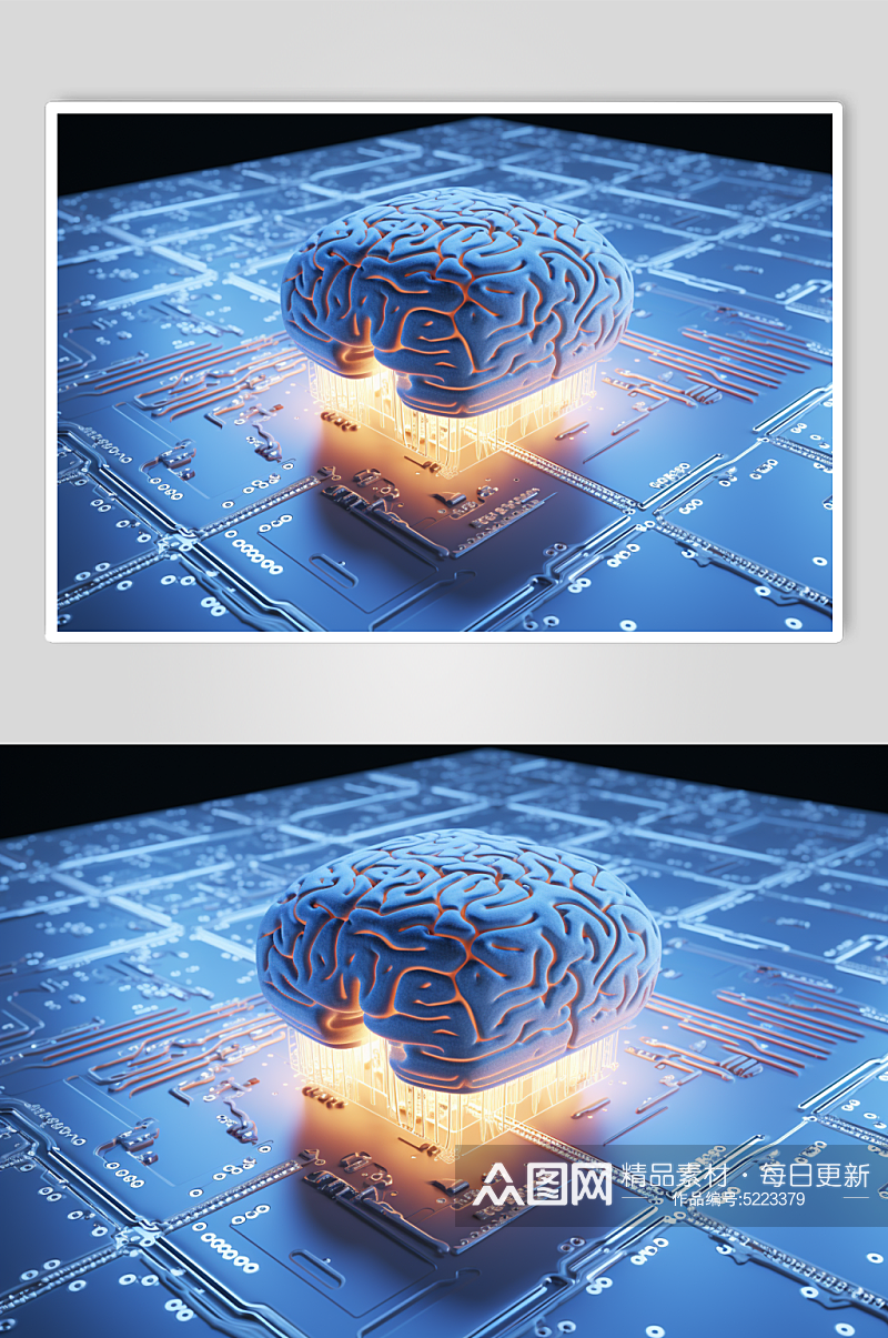 AI数字艺术大脑数据科技元素模型素材