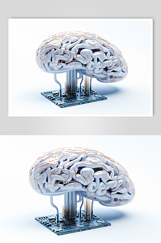 AI数字艺术大脑数据科技元素模型