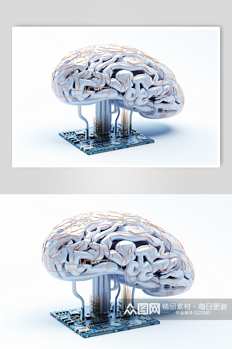 AI数字艺术大脑数据科技元素模型素材