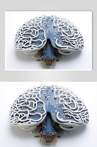 AI数字艺术大脑数据科技元素模型
