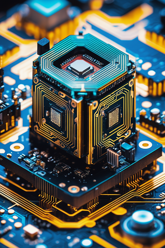 AI数字艺术高科技芯片晶体管电路板图片