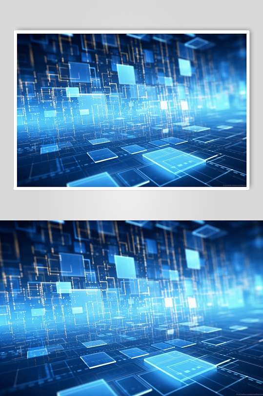 AI数字艺术科技风幻灯片光影几何背景图-众图网