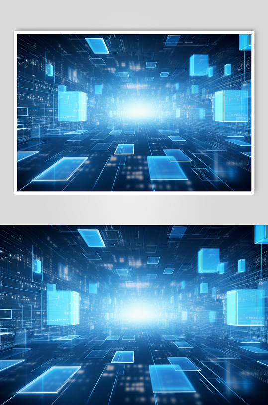 AI数字艺术科技风幻灯片光影几何背景图-众图网