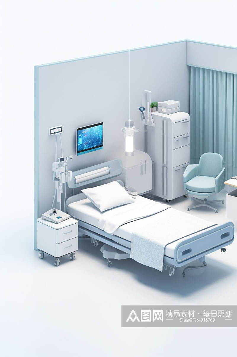 AI数字艺术原创医疗保健治疗中心场景模型素材