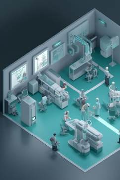 AI数字艺术简约医疗保健治疗中心场景模型