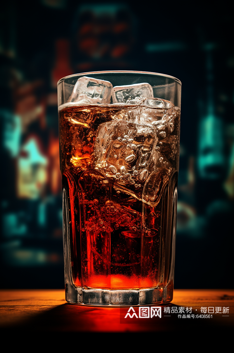 AI数字艺术可乐碳酸饮料摄影图素材