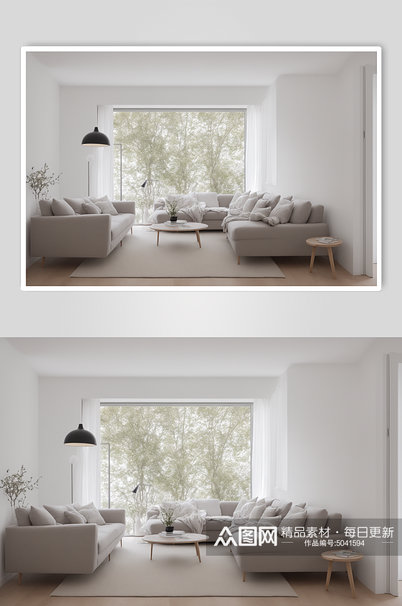 AI数字艺术家装客厅装修小众设计图摄影图素材