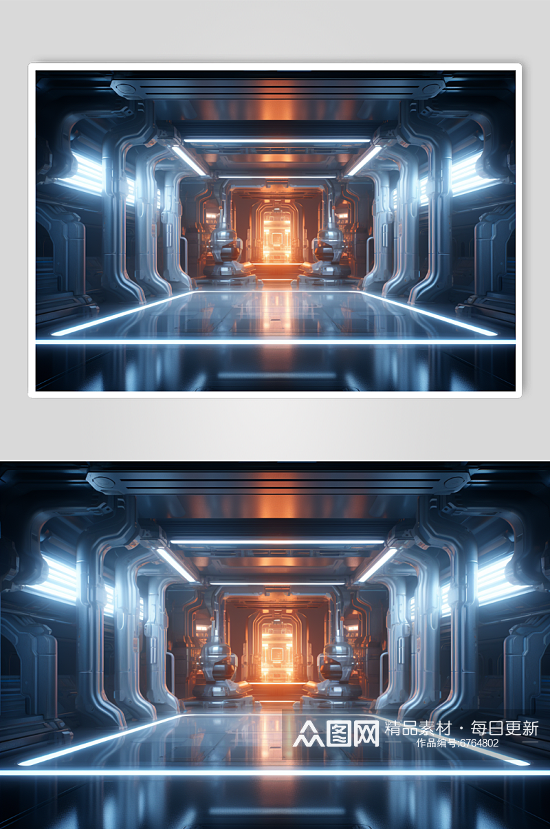 AI数字艺术C4D科幻科技空间背景图素材