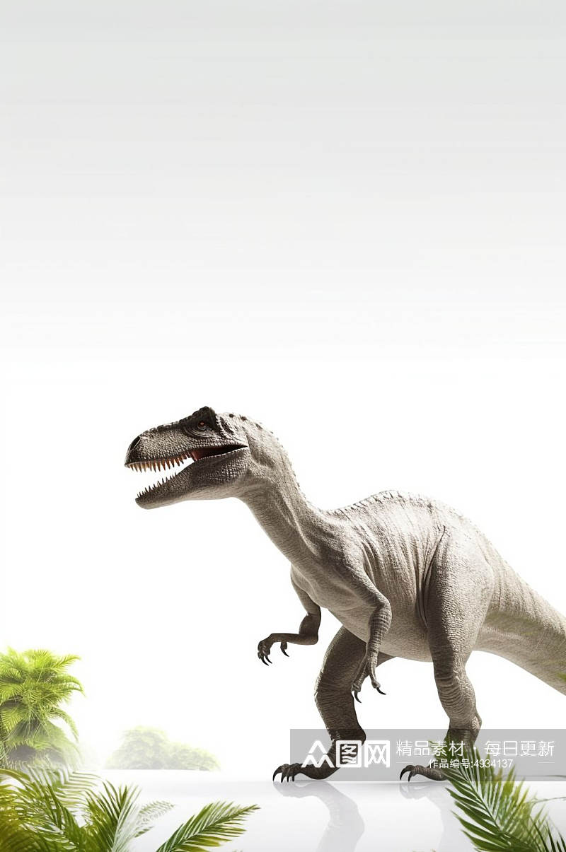 AI数字艺术异特龙侏罗纪世界恐龙插画图片素材