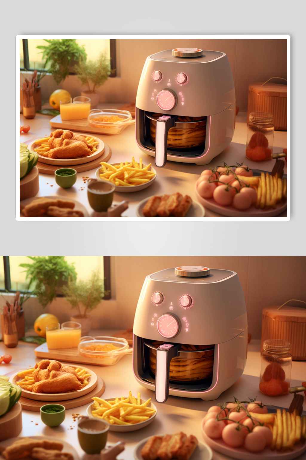 AI數(shù)字藝術(shù)清新空氣炸鍋家用電器攝影圖片素材