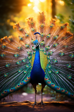 AI数字艺术野生动物孔雀摄影图