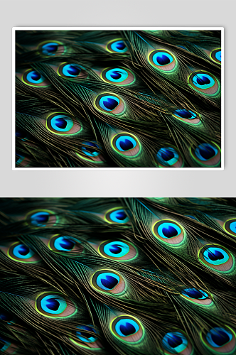 AI数字艺术孔雀羽毛纹理图片