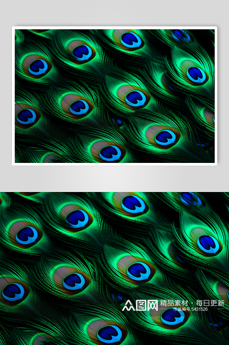 AI数字艺术孔雀羽毛纹理图片素材