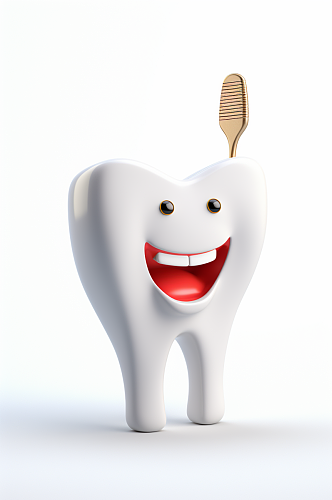 AI数字艺术卡通拟人牙齿口腔护理模型