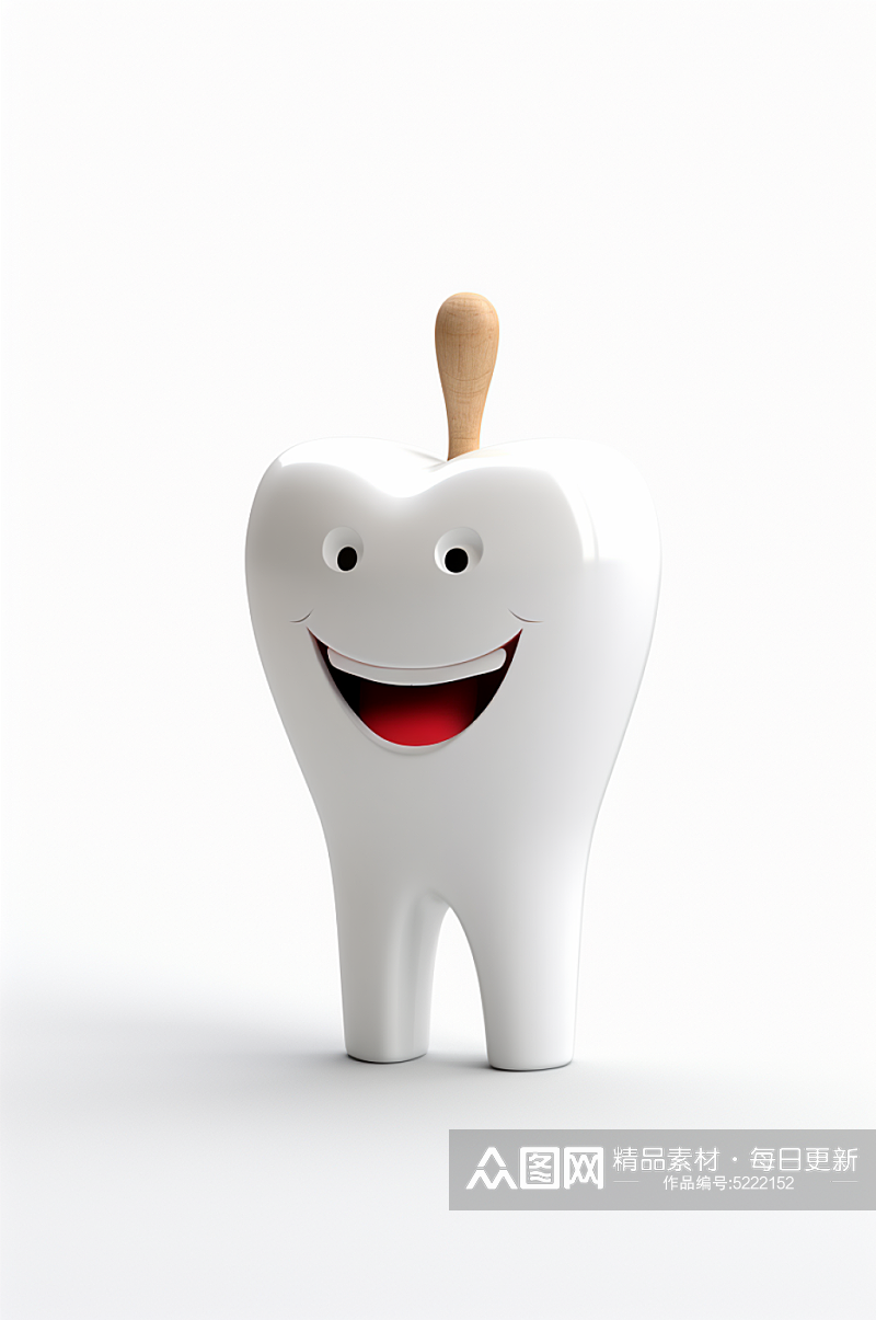 AI数字艺术卡通拟人牙齿口腔护理模型素材