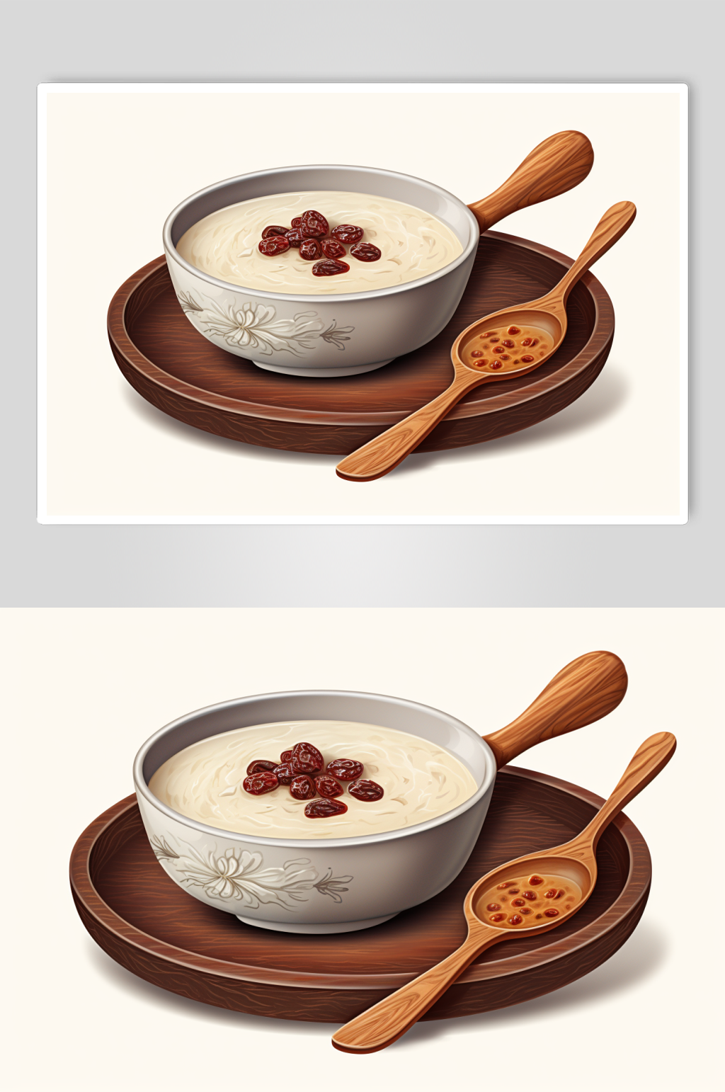 AI数字艺术传统节日腊八粥手绘美食插画素材