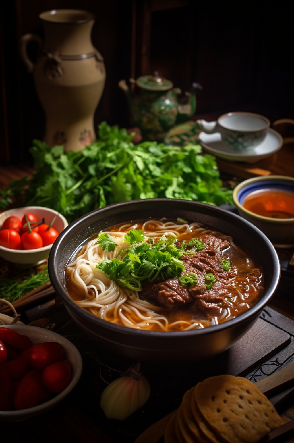 AI数字艺术牛肉面兰州拉面摄影图素材