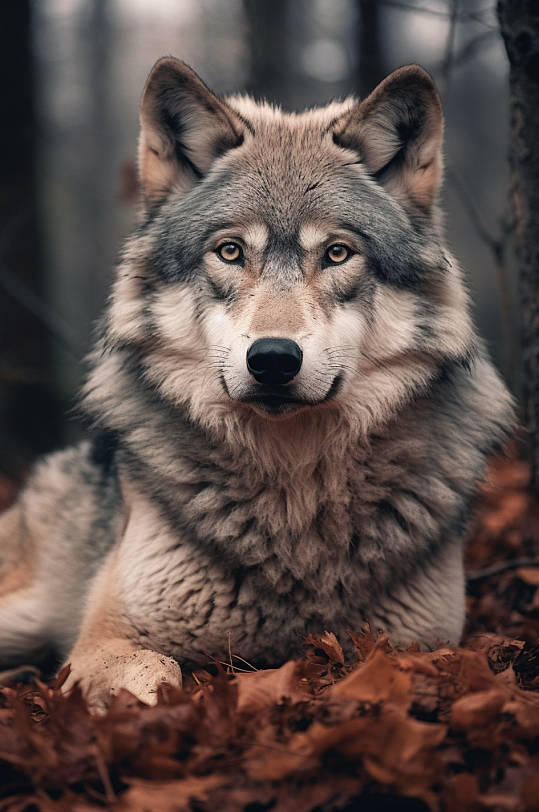 AI数字艺术狼动物企业文化精神摄影图片-众图网