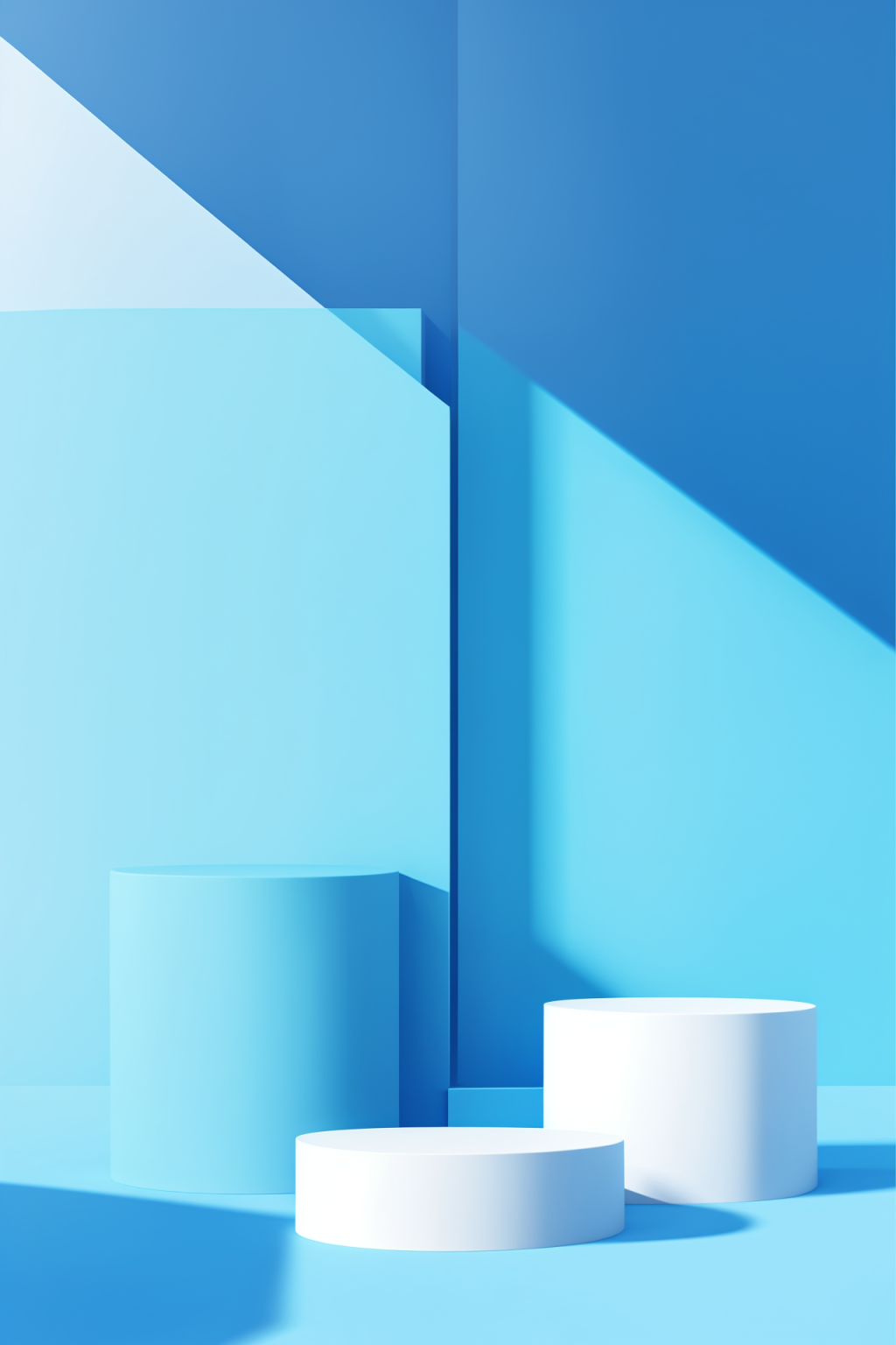 AI数字艺术蓝色C4D展台背景图图片素材