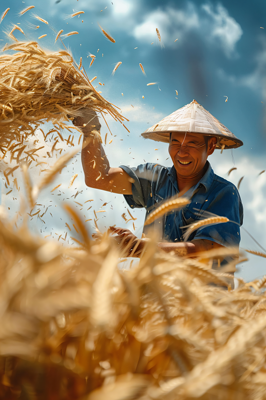 AI数字艺术劳动节农民肖像人物摄影图-众图网