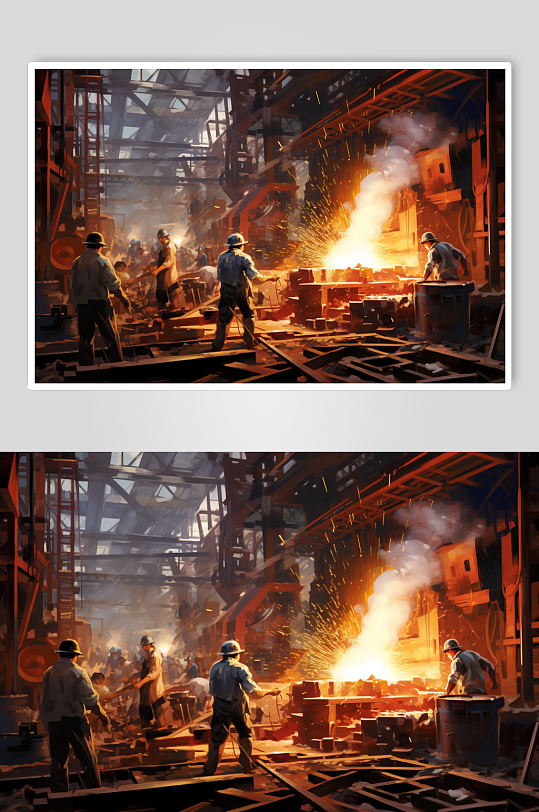 AI数字艺术劳动人物插画-众图网