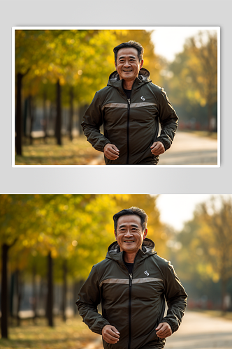 AI数字艺术老年人跑步肖像人物摄影图