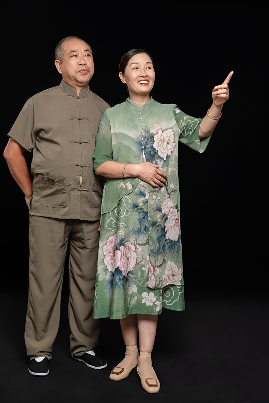 合照居家养生老人老年人摄影图-众图网