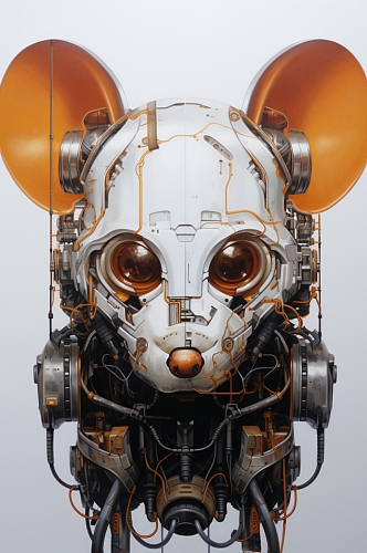 AI数字艺术十二生肖机械老鼠动物图片