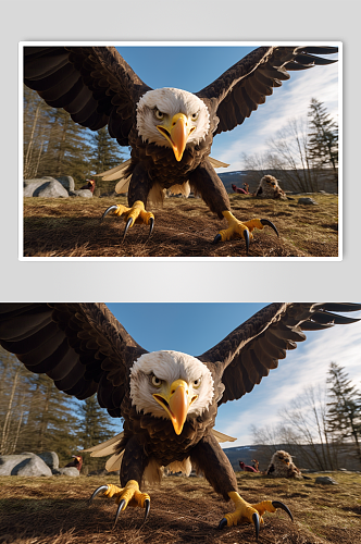 AI数字艺术高清老鹰动物鸟飞翔摄影图片