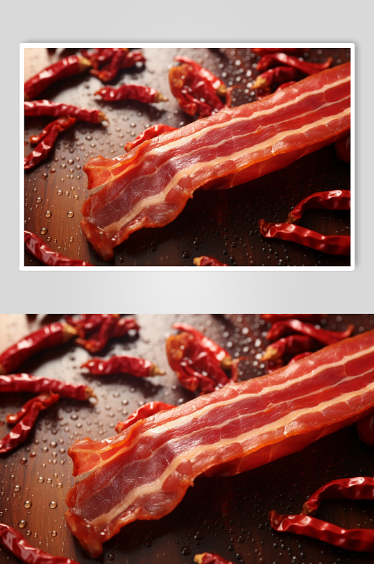 AI数字艺术传统风味腊肉美食摄影图